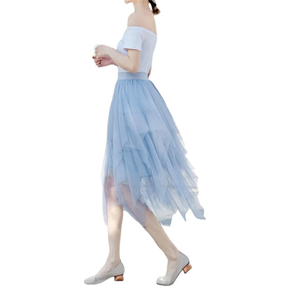 Women's Fairycore Mesh Tulle Bubble Skirt