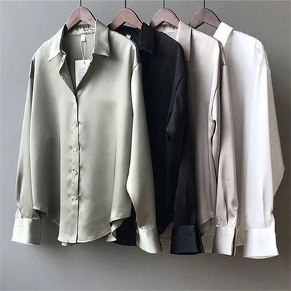 Casual Long Sleeve Button-Down Blouse