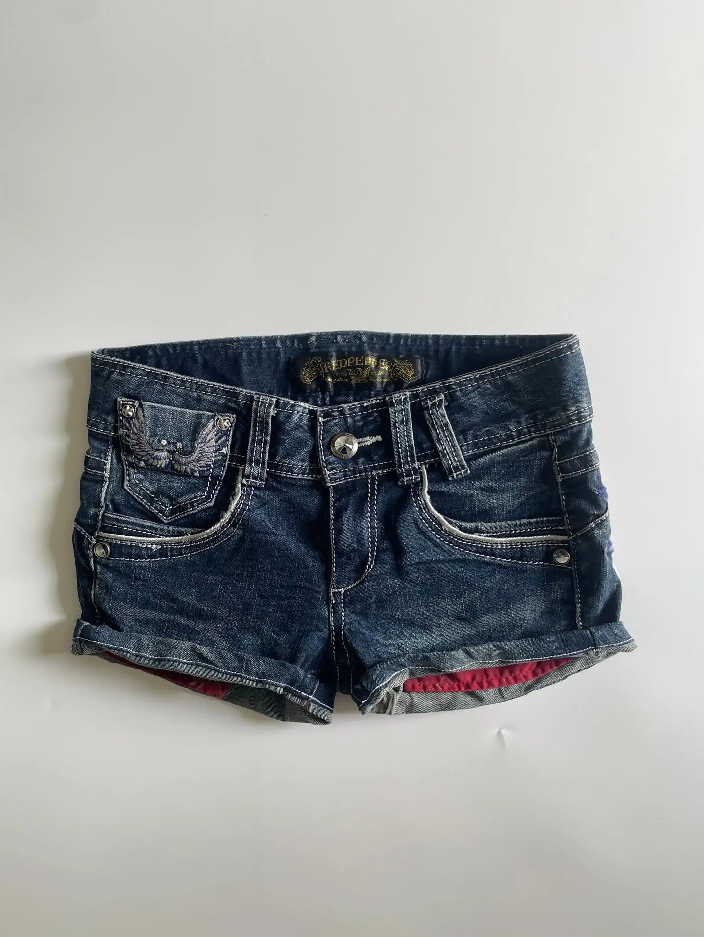 Y2K Wing Embroidery Denim Mini Skirt