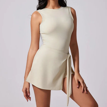 Women's Tennis Dress with Built-In Shorts - Athletic Workout Skort