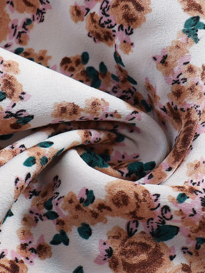Women's Vintage Floral Tiered Midi Skirt