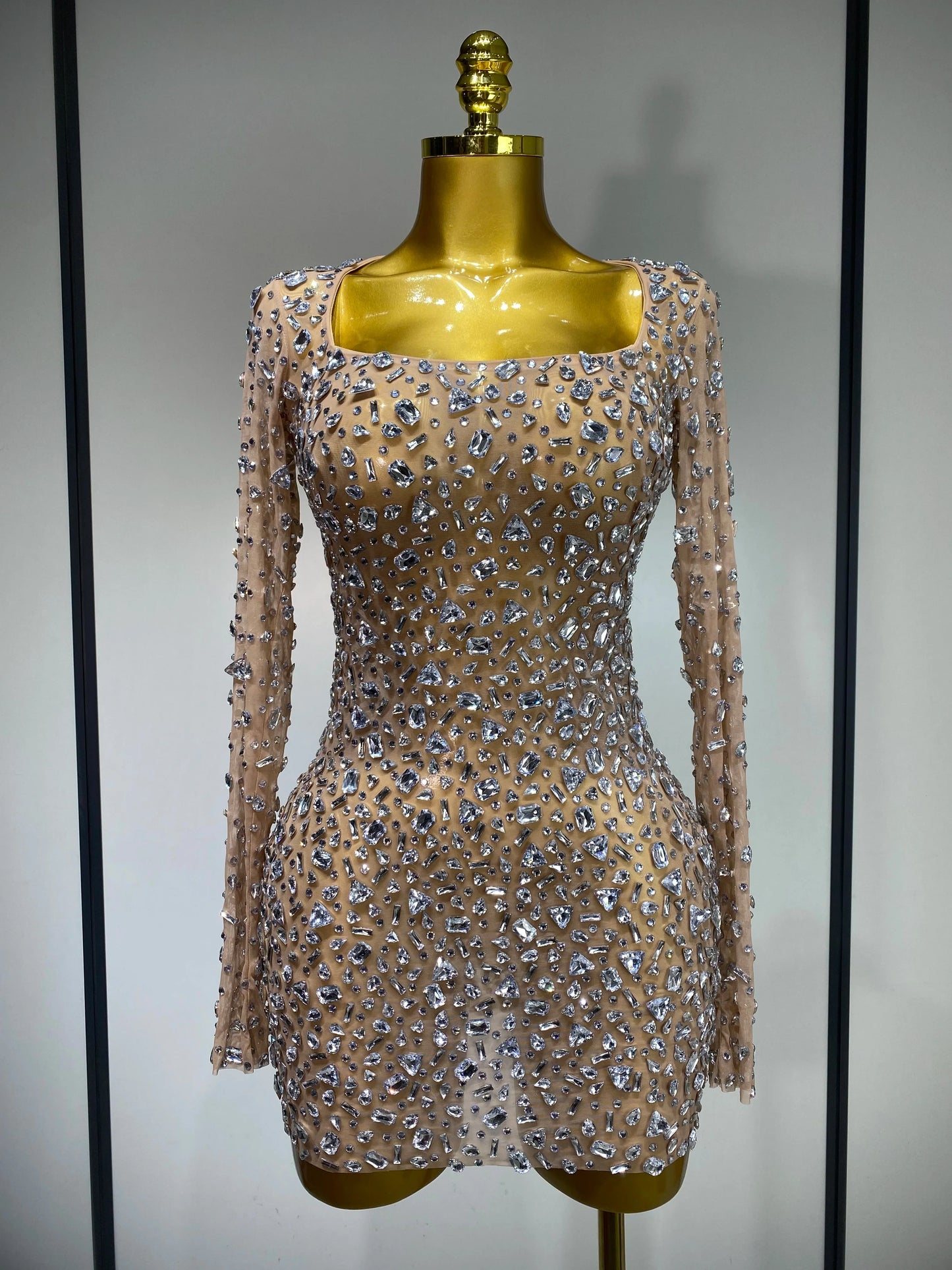 Women's Sparkling Diamond Party Mini Dress