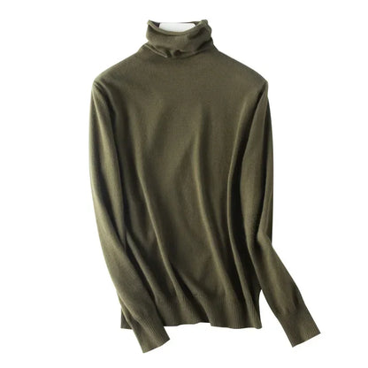 Turtleneck Knit Sweater Long Sleeve Slim Fit Pullover