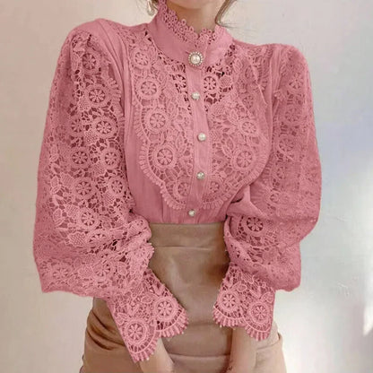 Elegant Lace Hollow Out Blouse