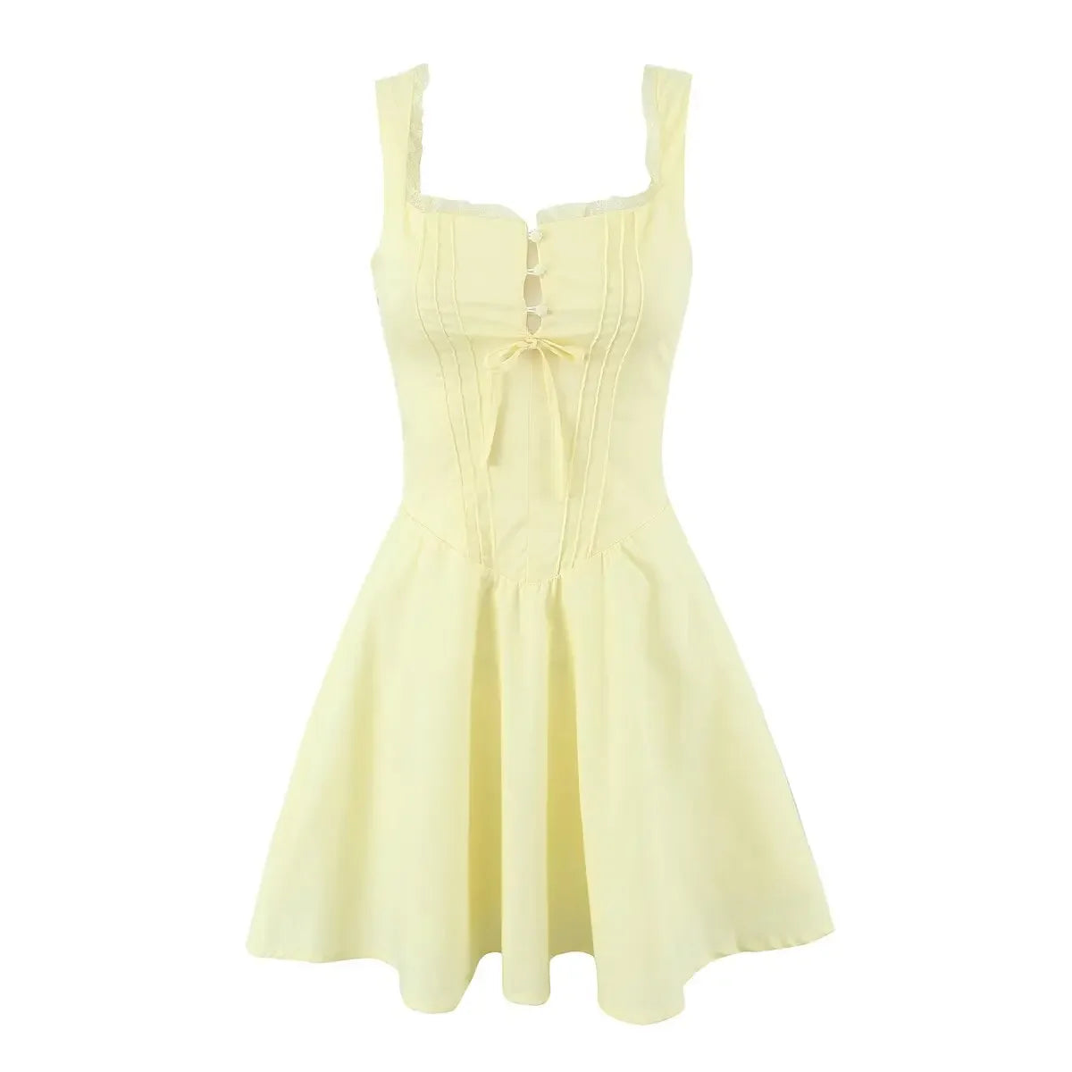 Lace Spaghetti Strap Low Waist Lace-Up Mini Dress