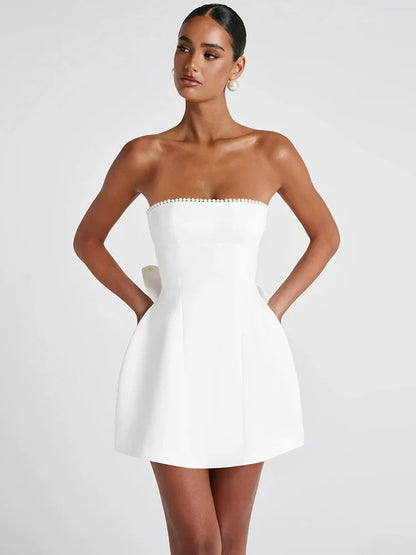Women's Pearl Strapless Mini Dress