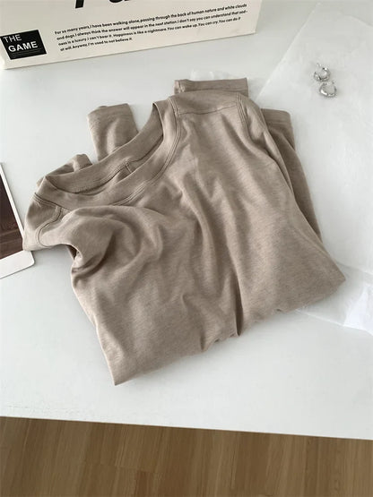 Silk Wool Blend Long Sleeve Top