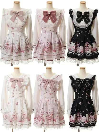 Harajuku Sweet Bow Black Plaid Dresses All-match Slim Fit Kawaii Lolita Dress