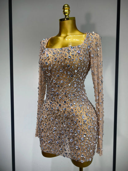 Women's Sparkling Diamond Party Mini Dress