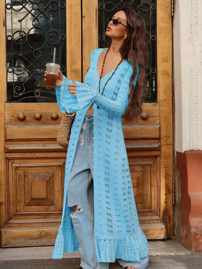 Hollow Breasted Split Maxi Dress