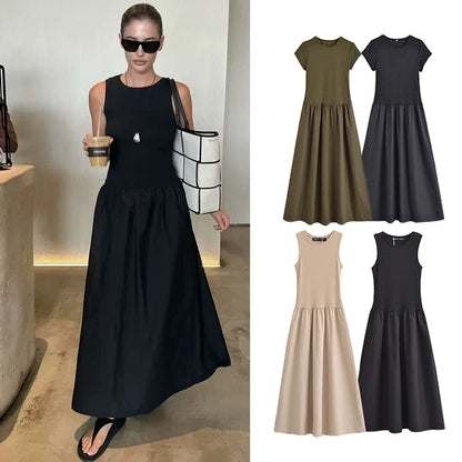 Women's Chic Slim Elegant Dress - Sleeveless A-Line Holiday Dress