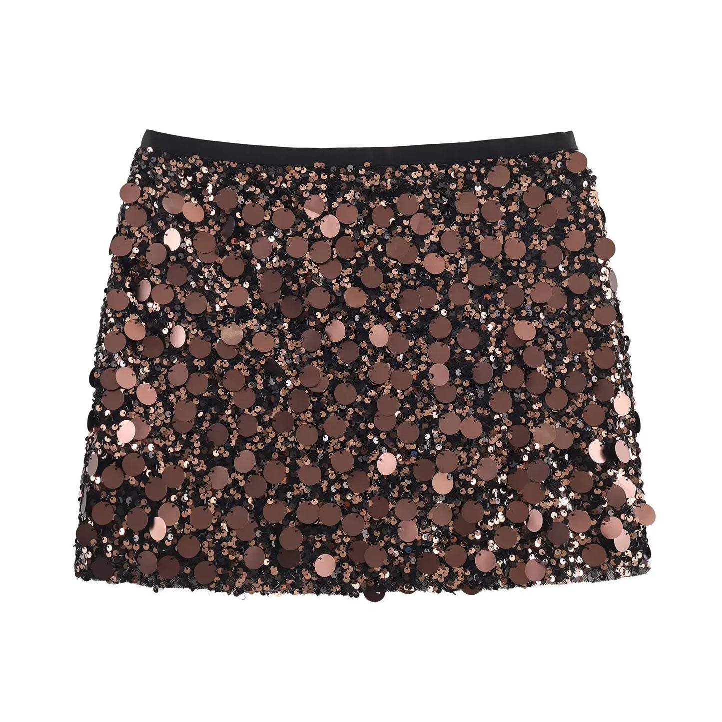 Women's Mini Skirt - Sequined A-Line Hip Wrap Skirt