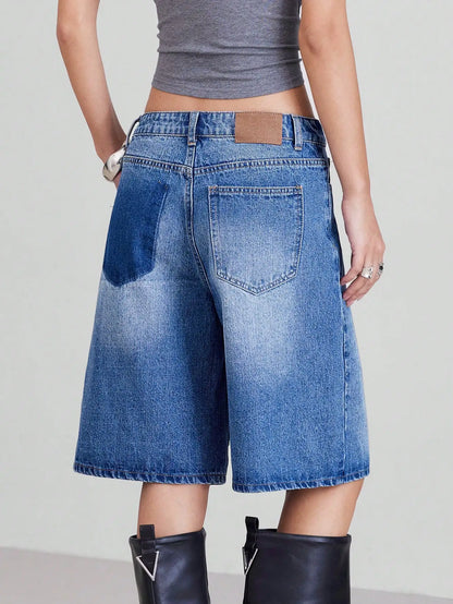 High Waist Loose Denim Shorts