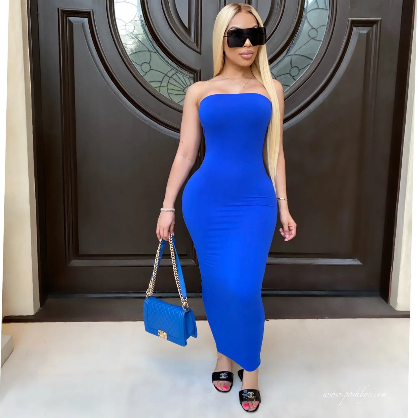 Strapless Chest Wrap Maxi Beach Dress