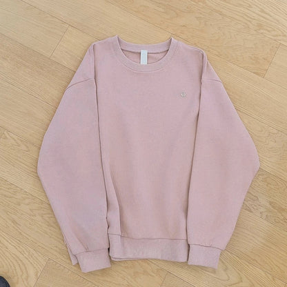 Women's Sweatshirt Sport Classic O Neck Solid Color Casual Loose Pullover Tops Female Solid Cotton Hoodie Women Oversize