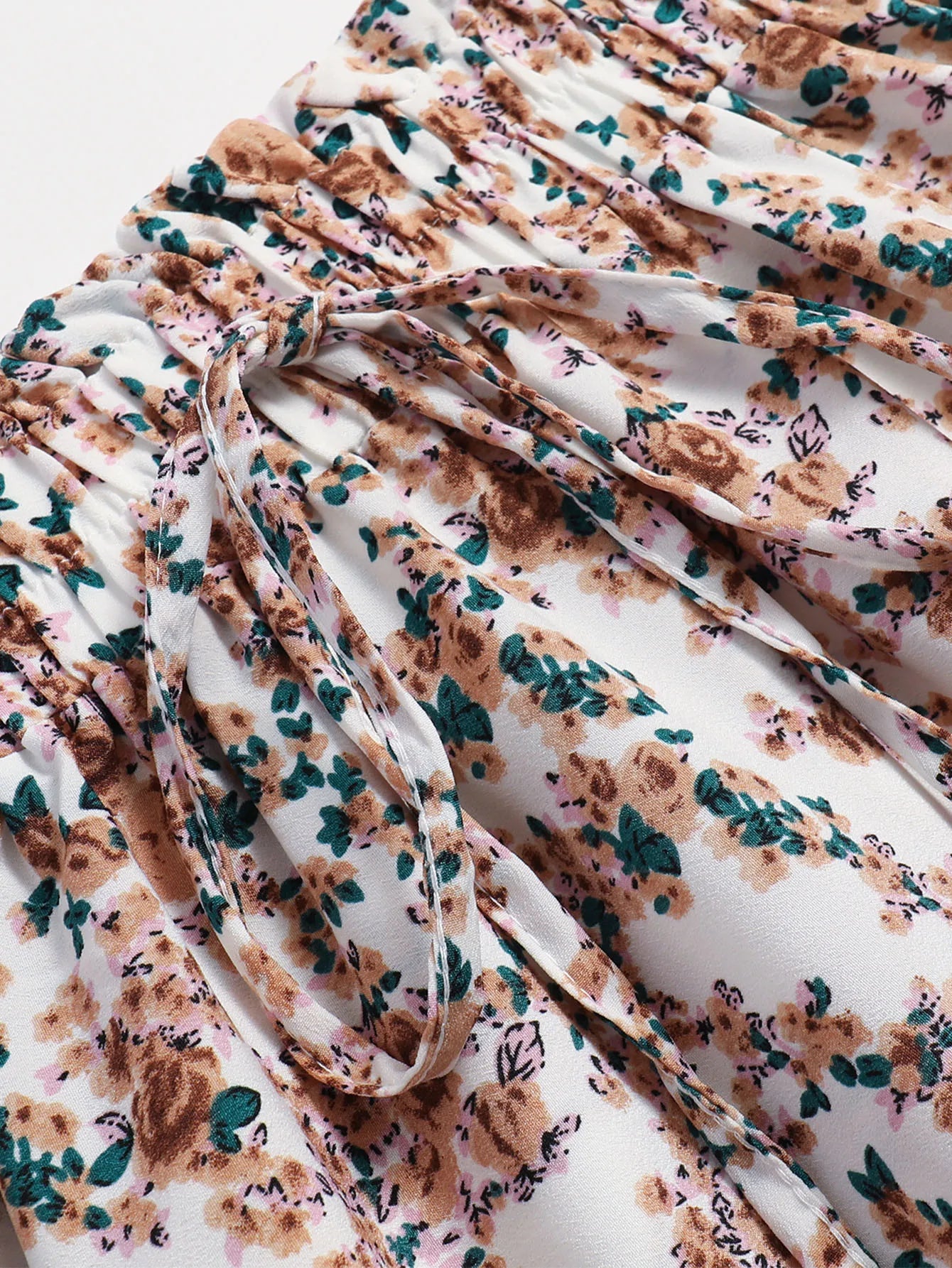 Women's Vintage Floral Tiered Midi Skirt