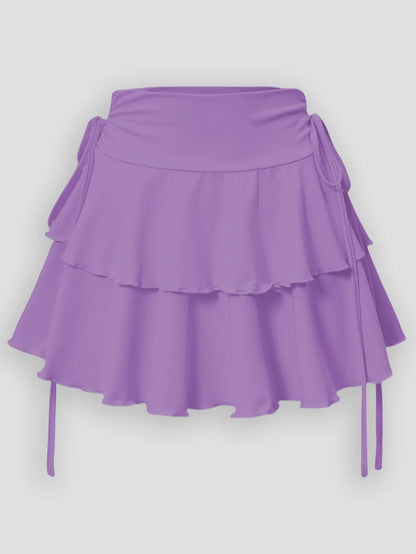 Women's High-Waist Lace-Up Mini Skirt