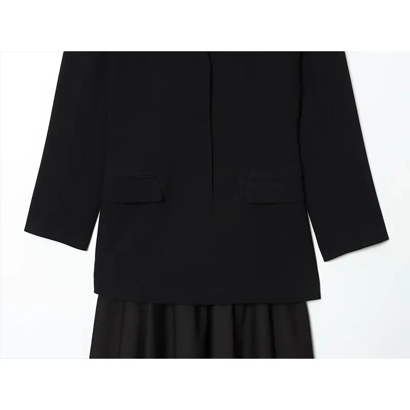 Women Fashion Blazer Dress Long Sleeve Office Chic Dress