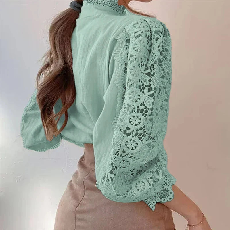 Elegant Lace Hollow Out Blouse