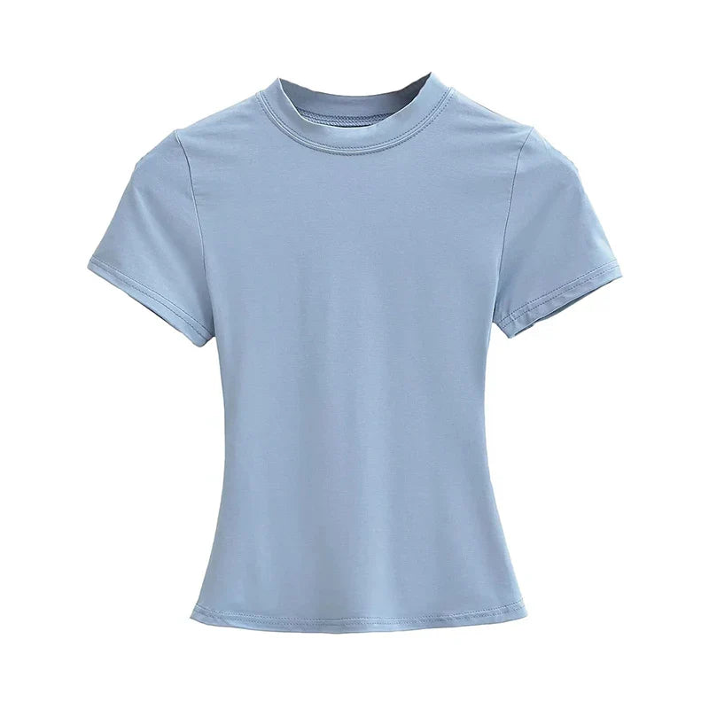 Solid Slim Short Sleeve Crew Neck Tee