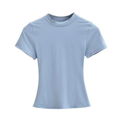 Solid Slim Short Sleeve Crew Neck Tee