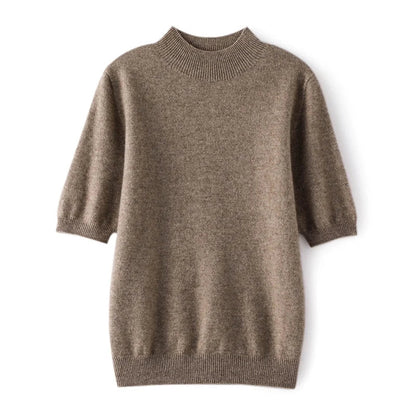 Women's 100% Cashmere Short-Sleeve Sweater