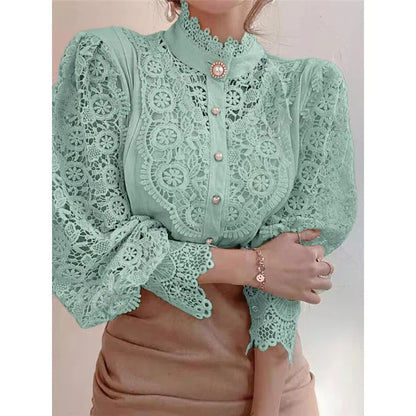 Elegant Lace Hollow Out Blouse
