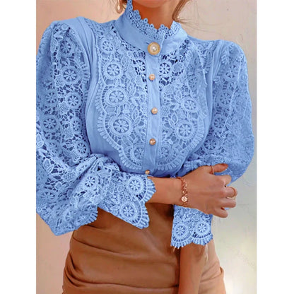 Elegant Lace Hollow Out Blouse