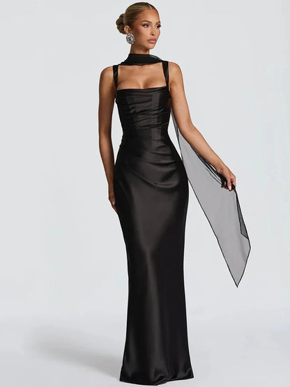Backless Halter Maxi Dress