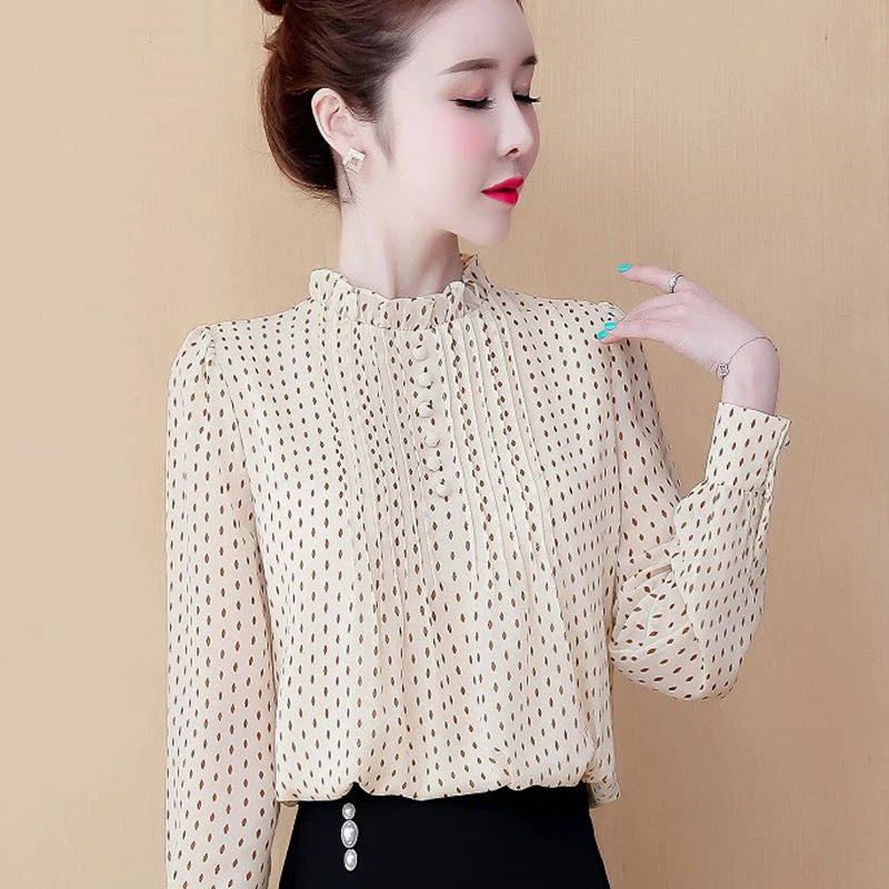 Women's Polka Dot Chiffon Blouse