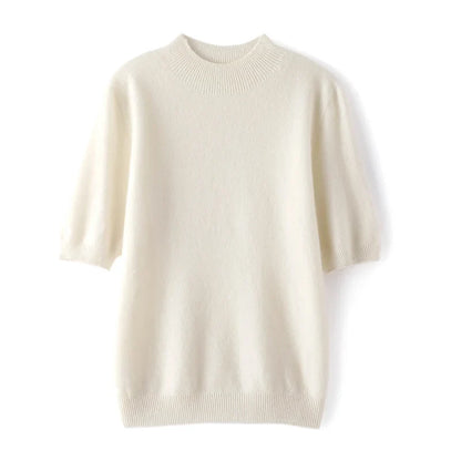 Women's 100% Cashmere Short-Sleeve Sweater