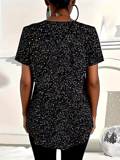 Women's Polka Dot V-Neck T-Shirt