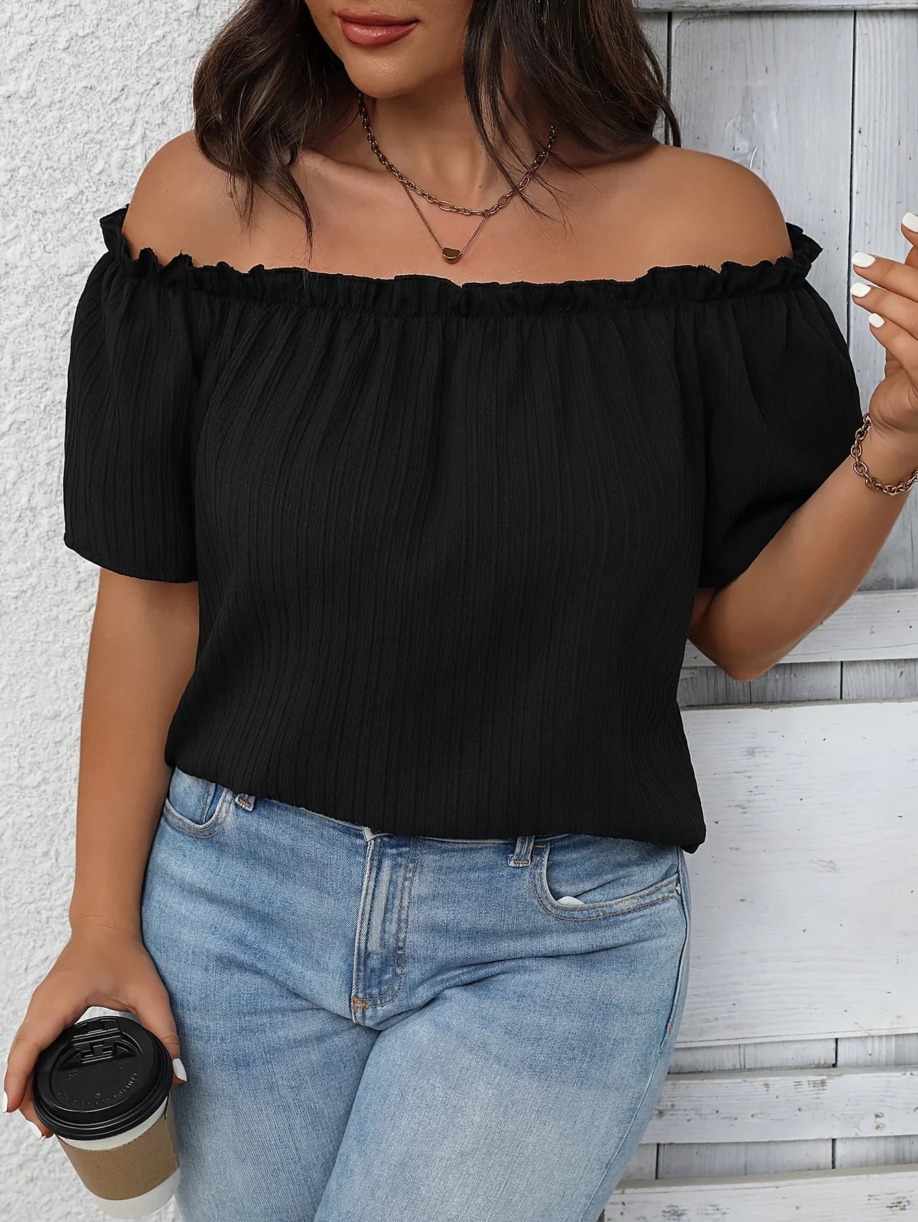 Women's Off-Shoulder Solid Top