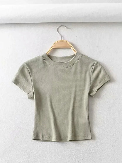 Sexy Slim Fit Short Sleeve Crop Top