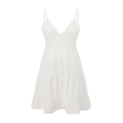 Women's Boho Spaghetti Strap Mini Dress