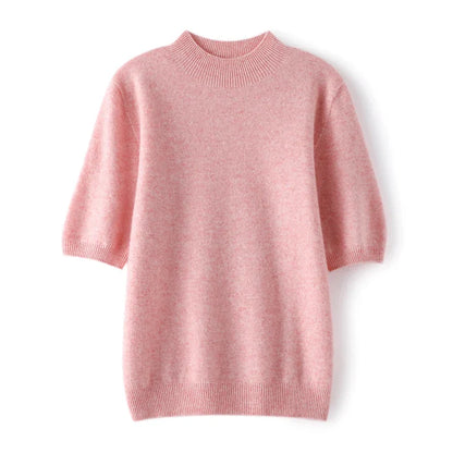Women's 100% Cashmere Short-Sleeve Sweater