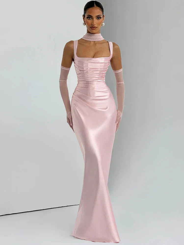 Backless Halter Maxi Dress