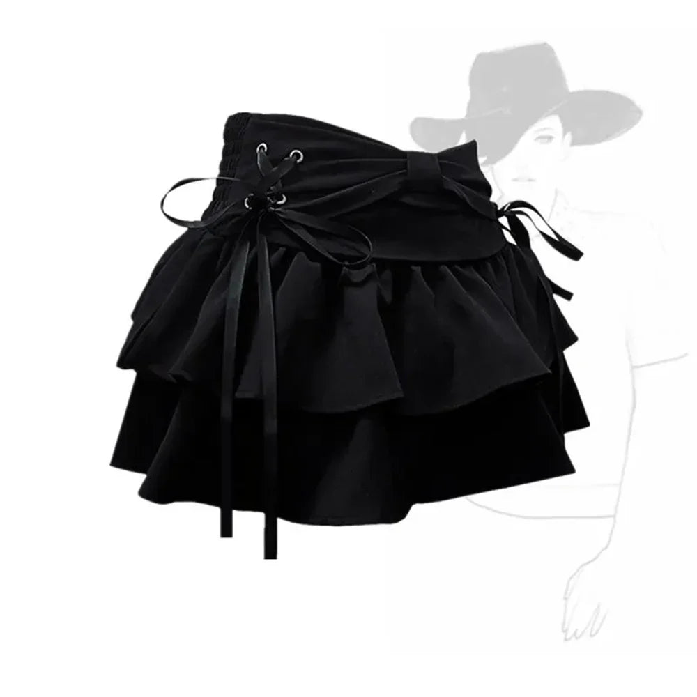Women's Y2K Bow Denim Mini Skirt