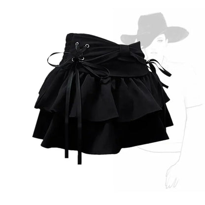 Women's Y2K Bow Denim Mini Skirt