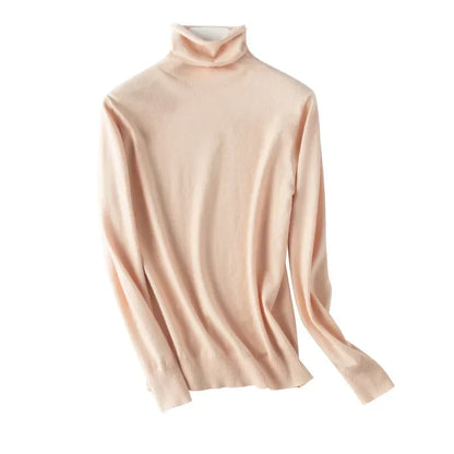 Turtleneck Knit Sweater Long Sleeve Slim Fit Pullover