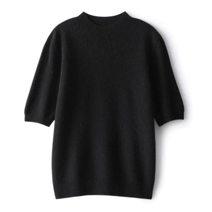 Women's 100% Cashmere Short-Sleeve Sweater