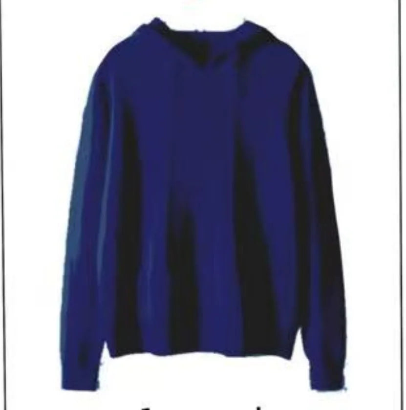 Round Neck Cashmere Hoodie Long Sleeve Slim Fit Pullover with Pocket