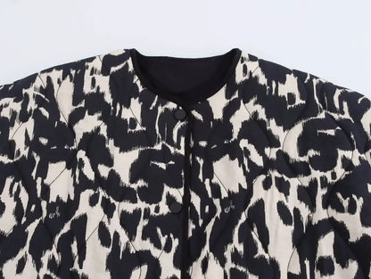 Women's Snake Print Button Jacket
