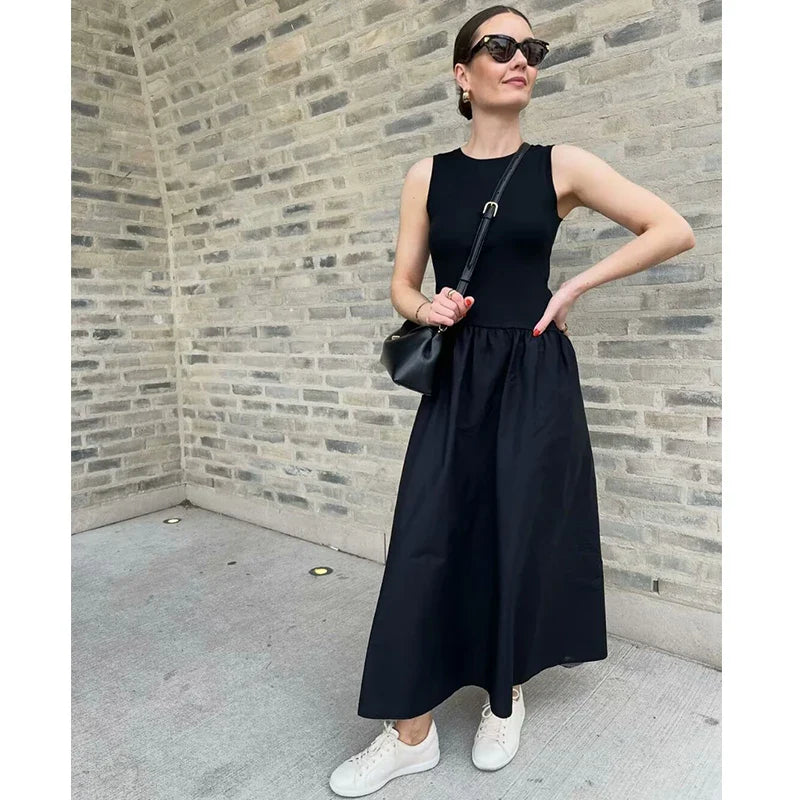 Women's Chic Slim Elegant Dress - Sleeveless A-Line Holiday Dress