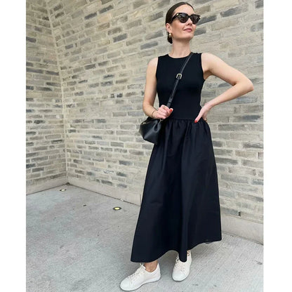 Women's Chic Slim Elegant Dress - Sleeveless A-Line Holiday Dress
