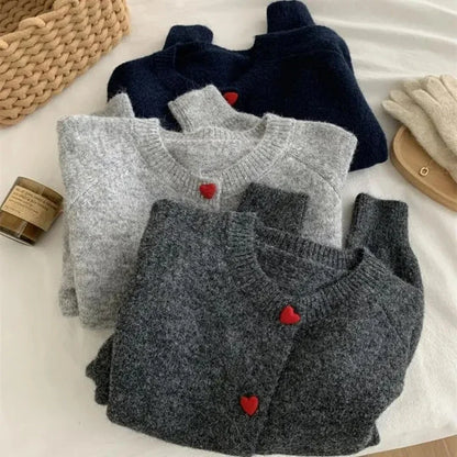 Women's Wool Knitted Cardigan - Slim Fit Button-Up Sweater