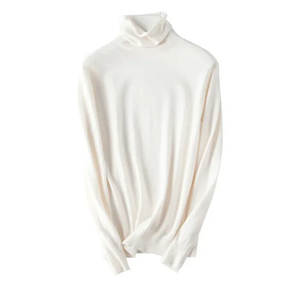 Turtleneck Knit Sweater Long Sleeve Slim Fit Pullover