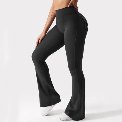 Women Wide Leg High Stretch Yoga Leggings Naked Feeling Compression Fitness Workwear with pockets Yoga Pant ﻿