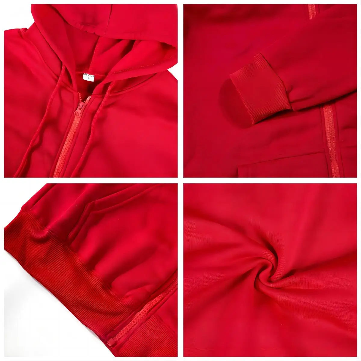 Hooded Zip-Up Fleece Jacket Long Sleeve Loose Fit with Fur Liner