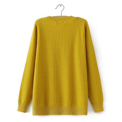 Women's Wavy Pattern V-Neck Sweater